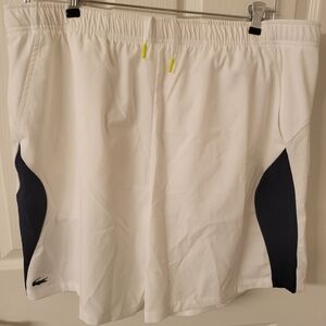 Lacoste Men's White Shorts with Black Panels